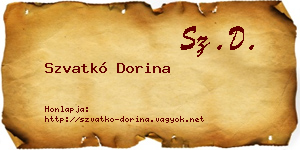 Szvatkó Dorina névjegykártya