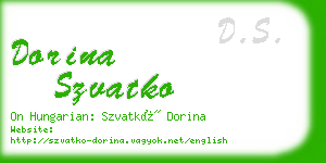 dorina szvatko business card